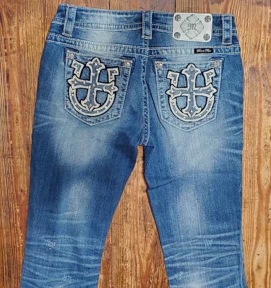 Miss Me Bluejeans 28 Straight Cut Inseam 33.5" - Picture 6 of 7